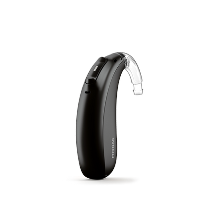 Phonak Lumity Naida L90 hearing aid velvet black.