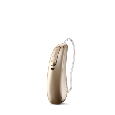Phonak Lumity hearing aid sand beige.