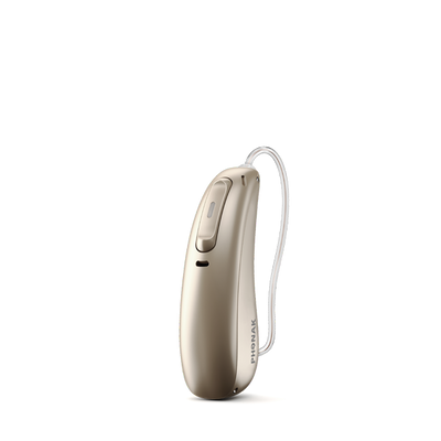 Phonak Lumity hearing aid champagne.
