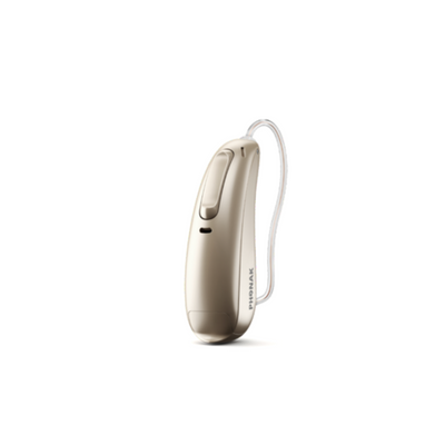 Phonak Lumity L70 hearing aid in champagne.