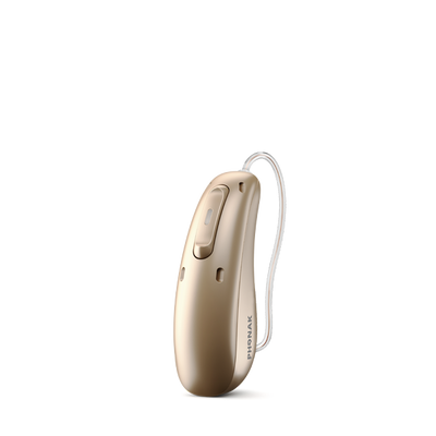 Phonak Lumity hearing aid sand beige.