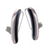 A pair of Signia Styletto IX 7 kit hearing aids in cosmic blue and rose gold.