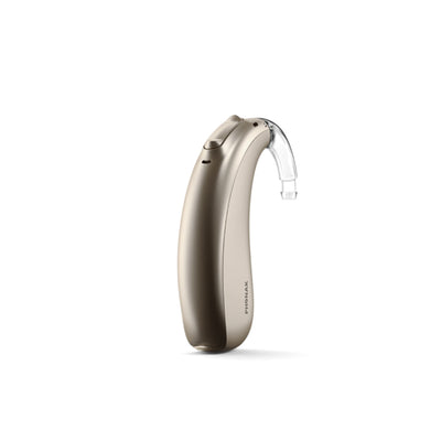 Phonak Lumity Naida L50 hearing aid Champagne.