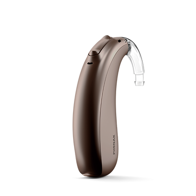 Phonak Lumity Naida L50 hearing aid chestnut.
