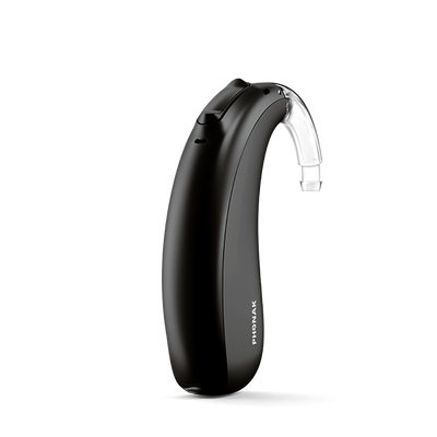 Phonak Lumity Naida L70 hearing aid velvet black.