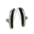 A pair of Signia Styletto IX 7 kit hearing aids in black and fine gold.