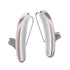A pair of Signia Styletto IX 3 kit hearing aids in white and rose gold.