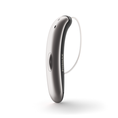 Phonak Slim L90 hearing aid in Silver/Black